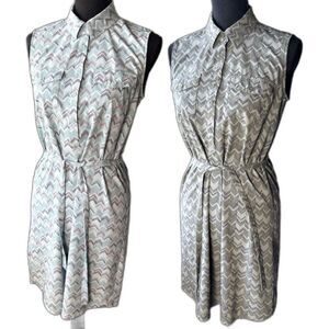 Size S Eddie Bauer dress bundle of 2 sleeveless button up herringbone (10337)